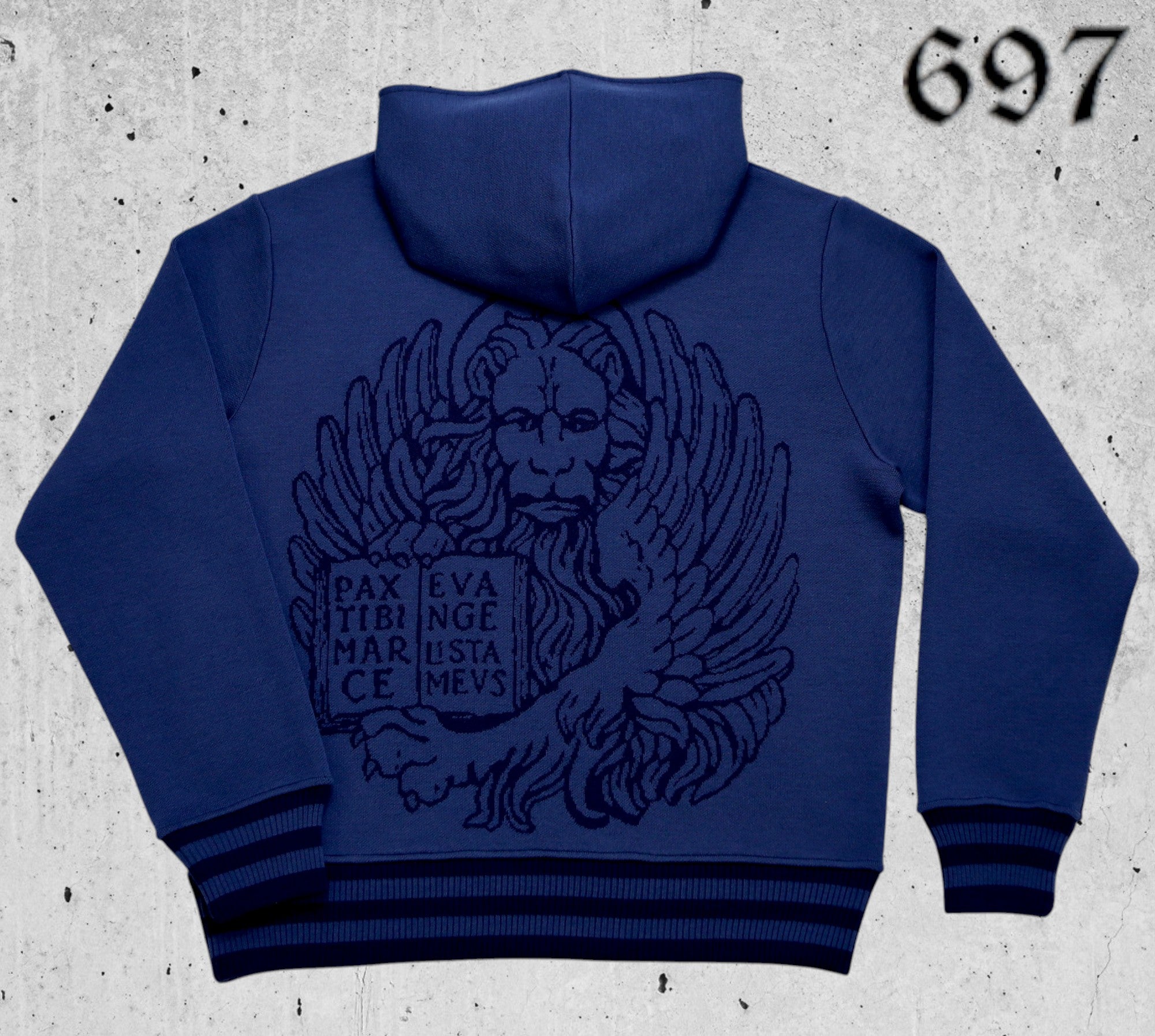 Maglione hoodie college con leone in moeca