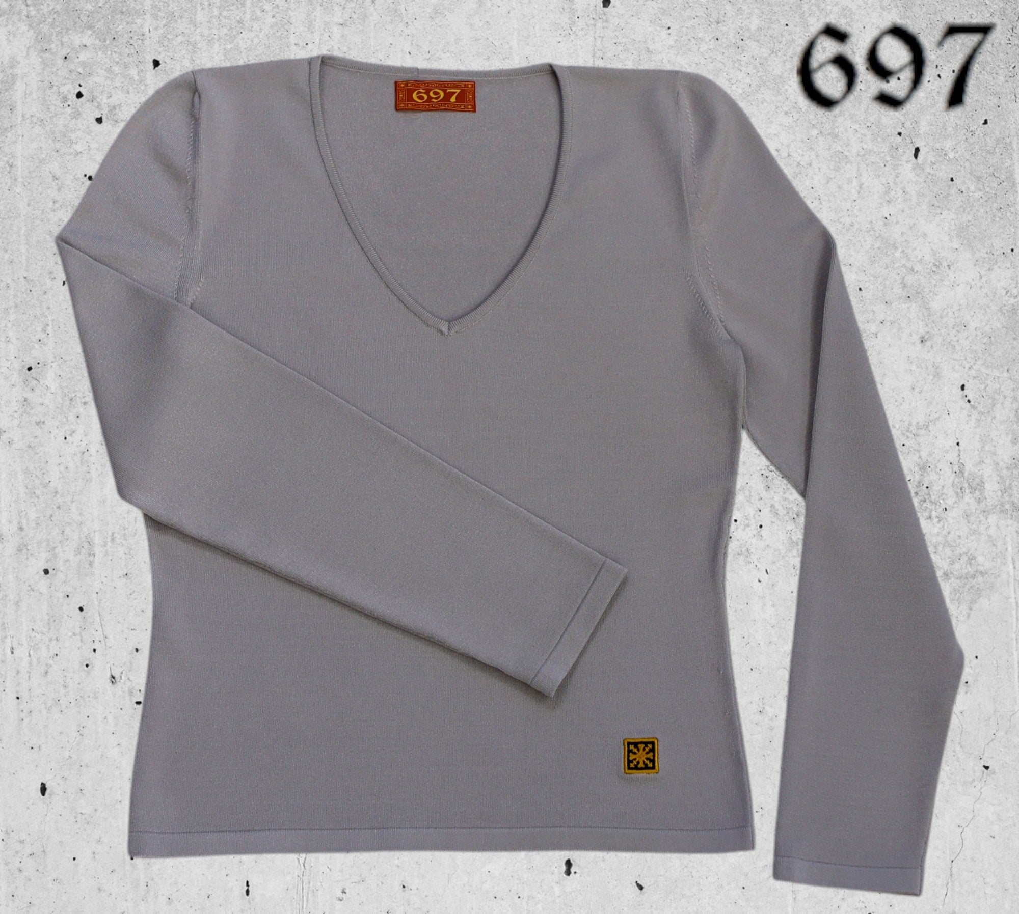 Maglia con scollo V in viscosa elasticizzata