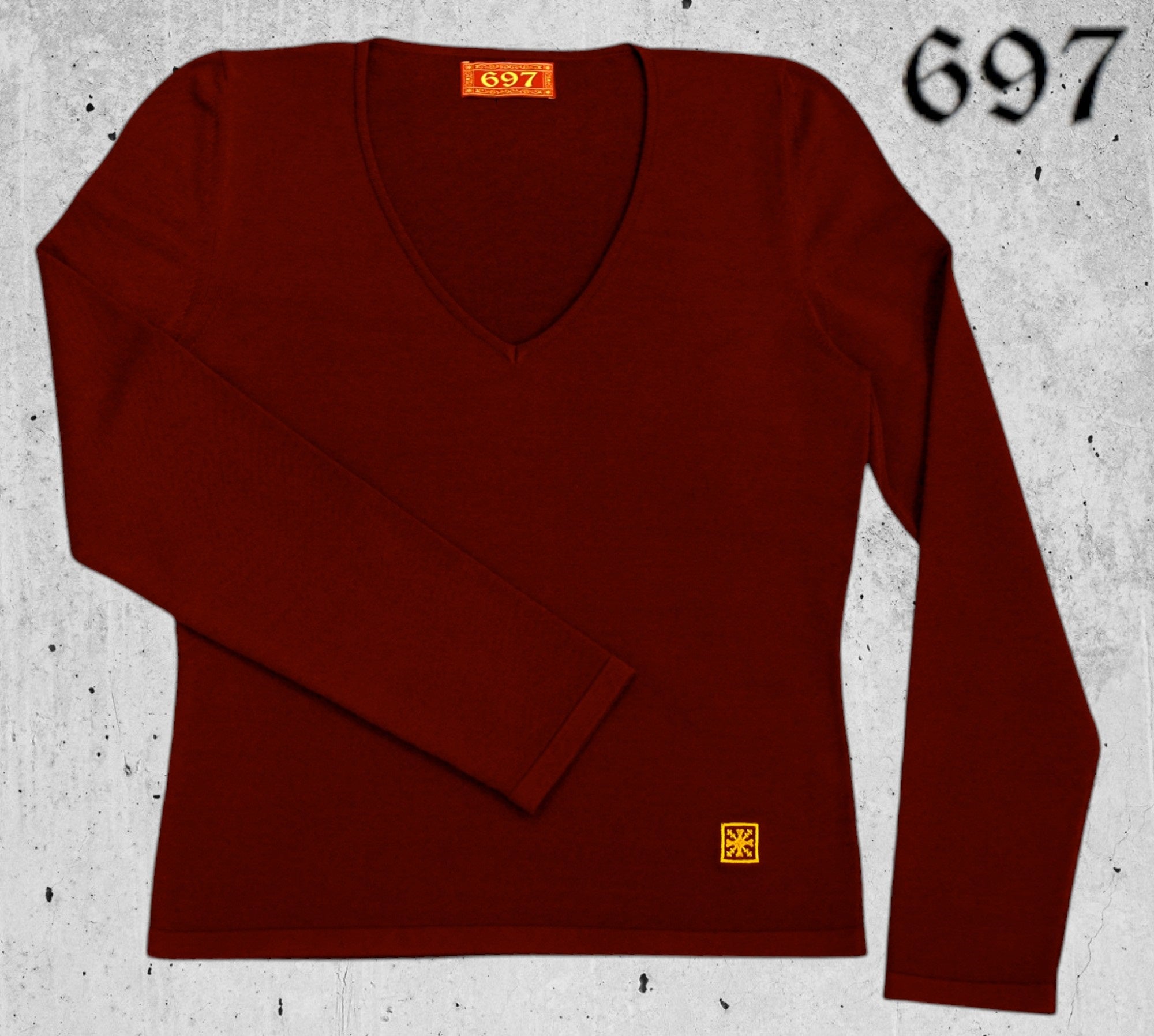 Maglia con scollo V in viscosa elasticizzata