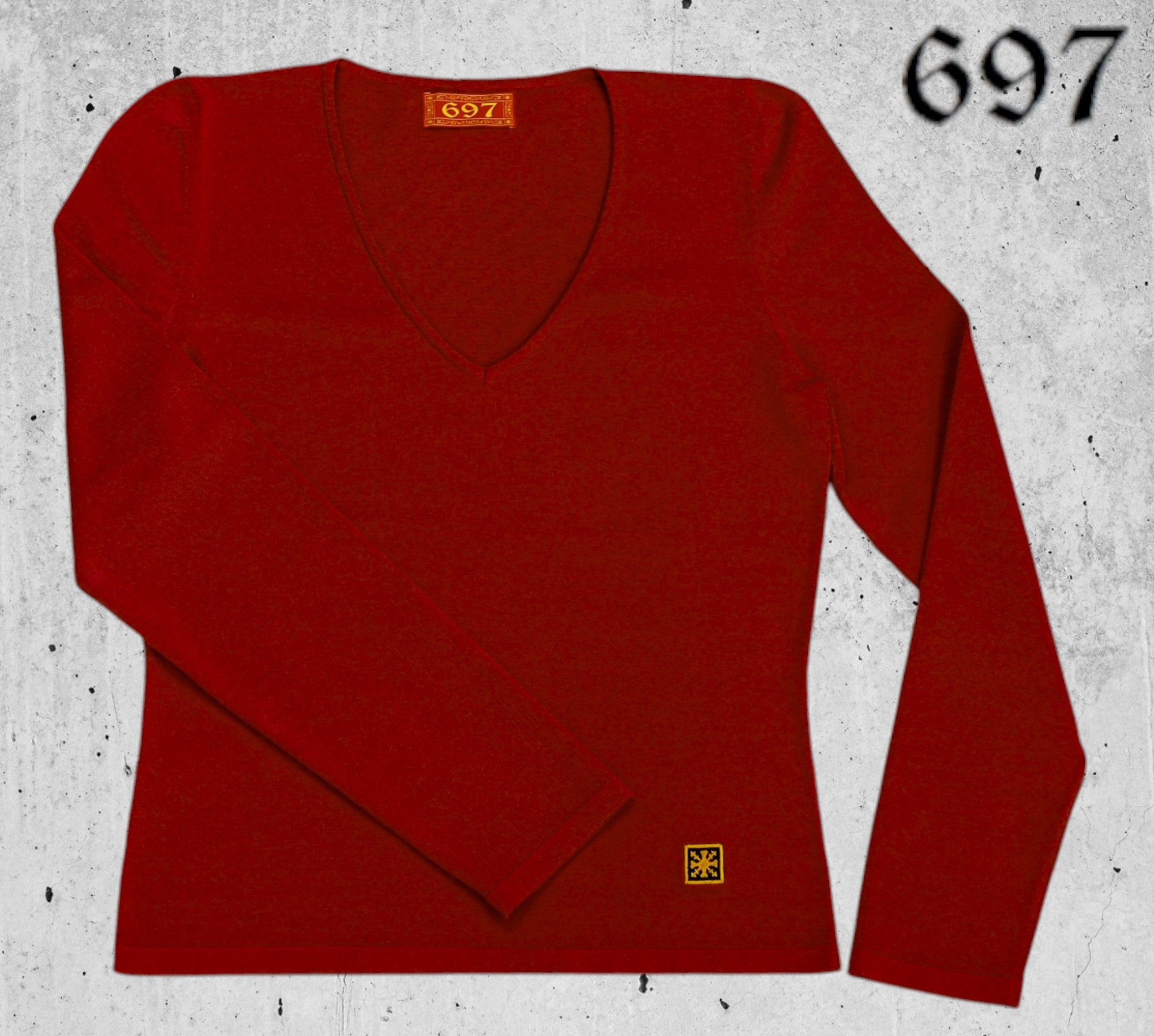 Maglia con scollo V in viscosa elasticizzata