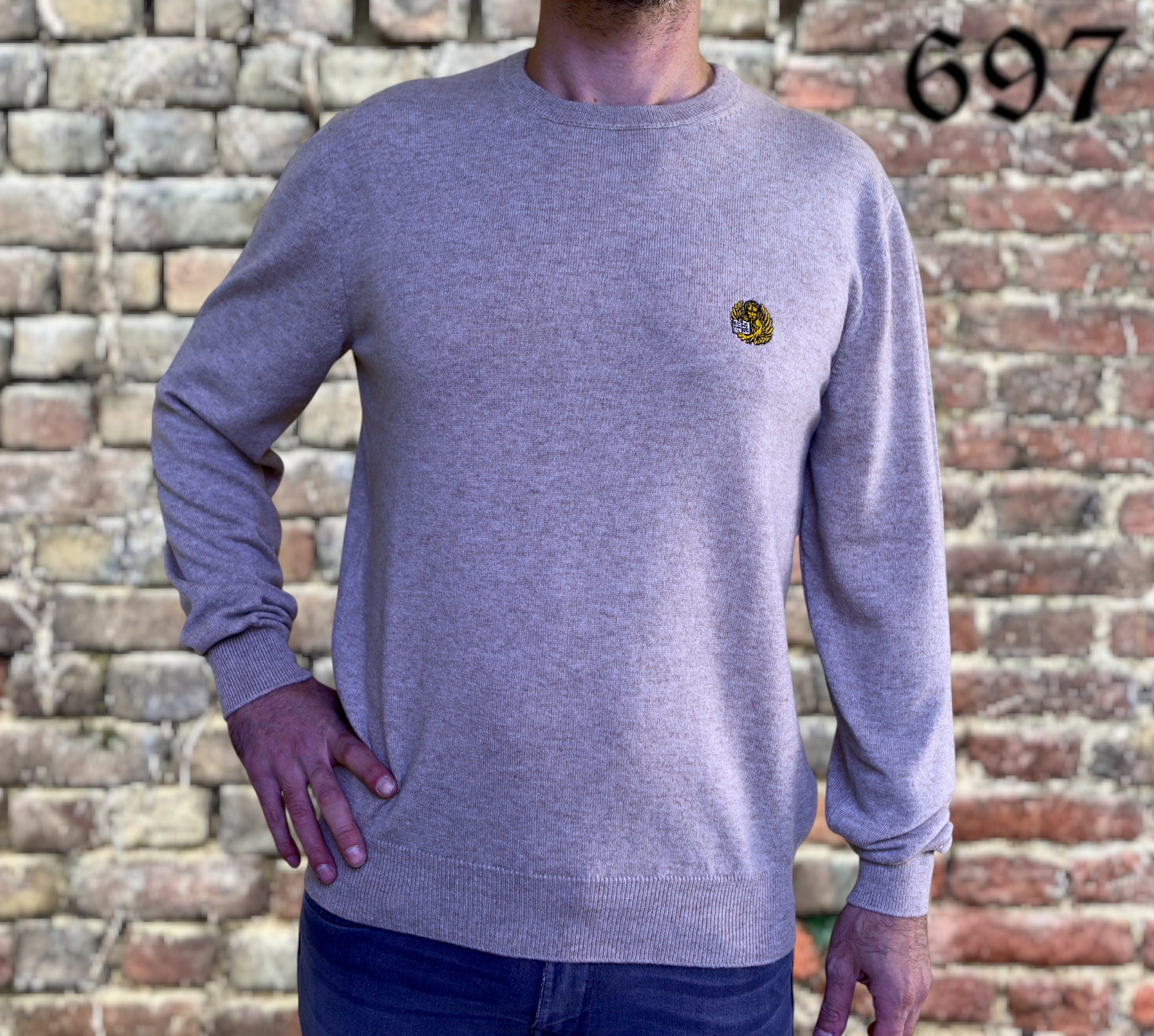 Maglione girocollo in puro cashmere