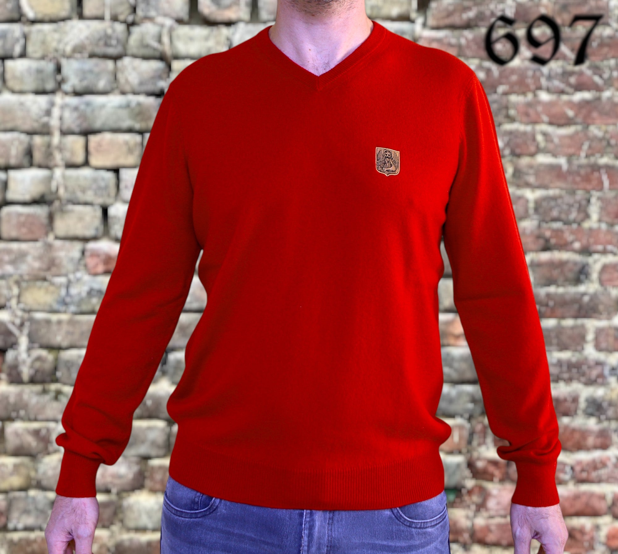 Maglione scollo V in puro cashmere