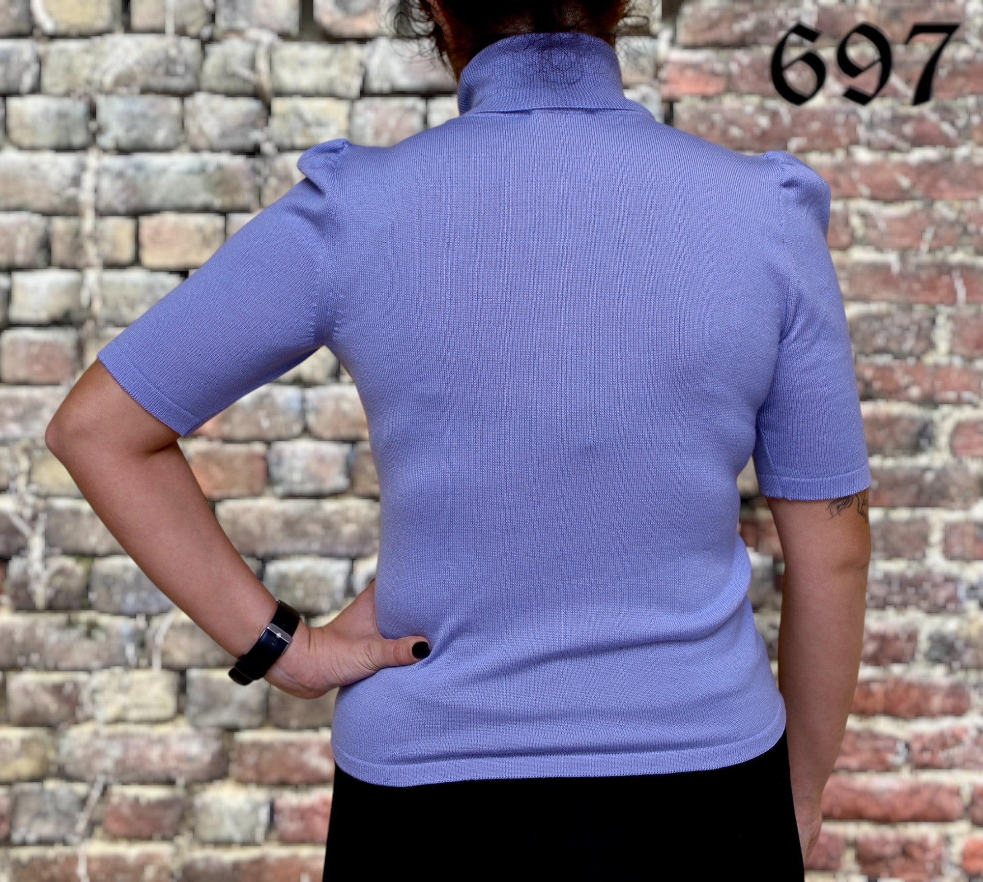 Dolcevita a manica corta in puro cashmere