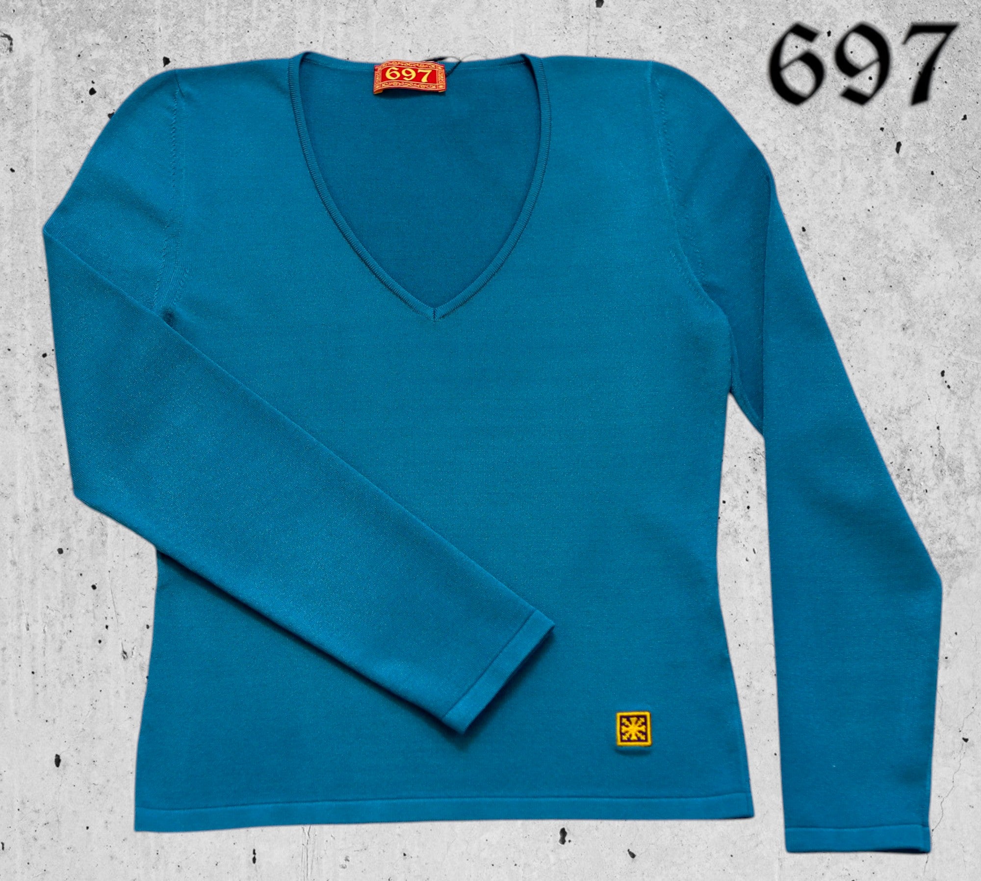Maglia con scollo V in viscosa elasticizzata