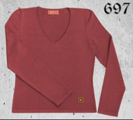 Maglia con Scollo V in Viscosa Elasticizzata