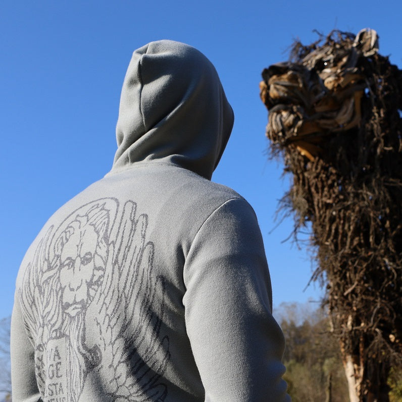 Maglione Hoodie College con Leone in Moeca