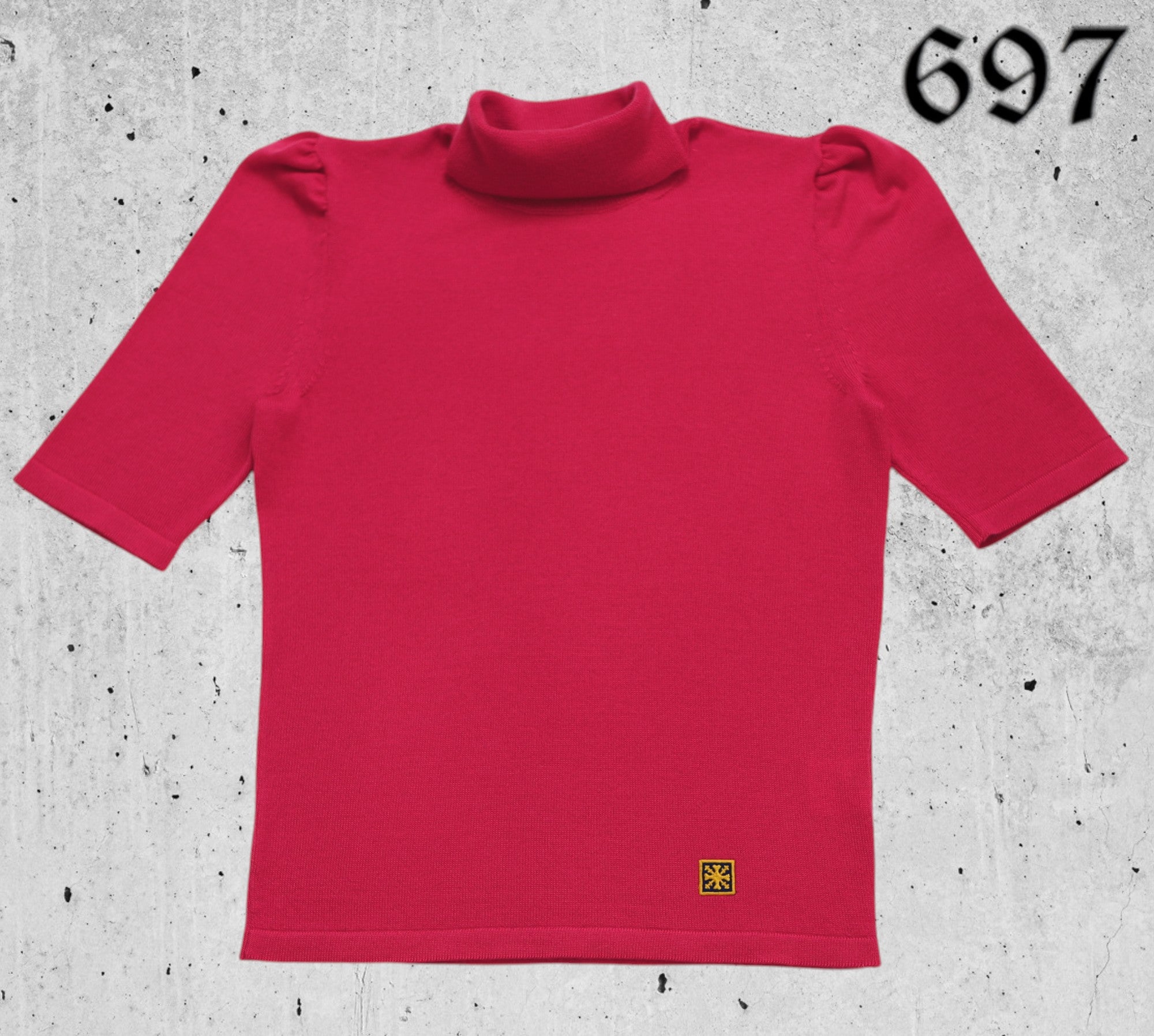 Dolcevita a Manica Corta in Puro Cashmere