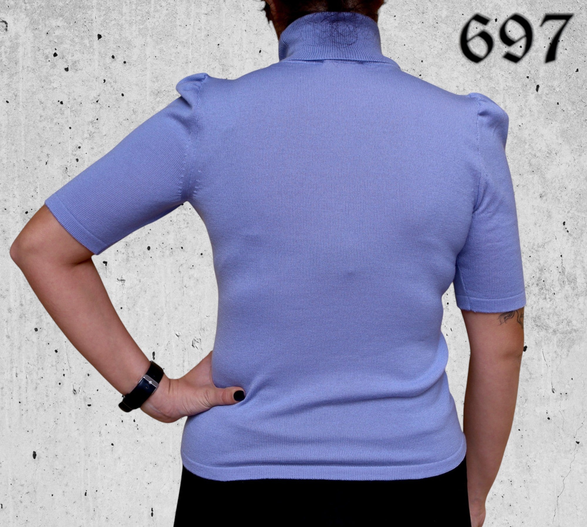 Dolcevita a Manica Corta in Puro Cashmere