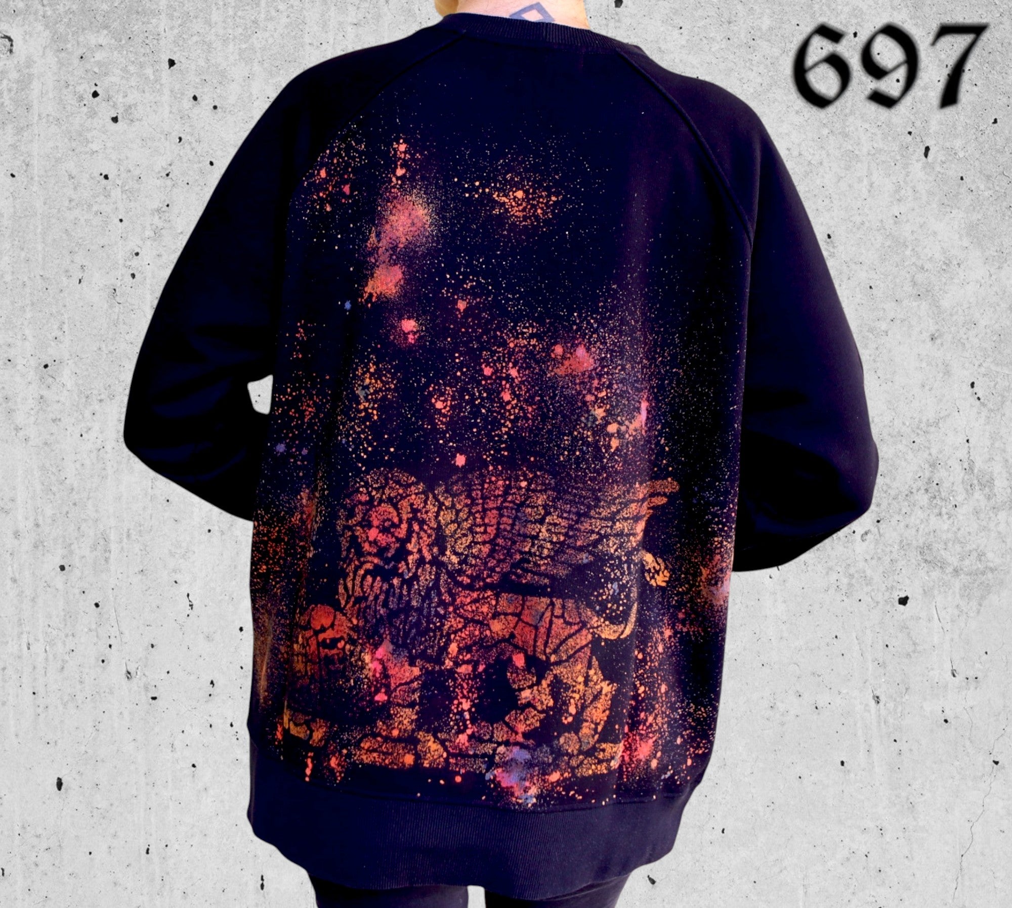 Felpa Girocollo con Leone Street Art