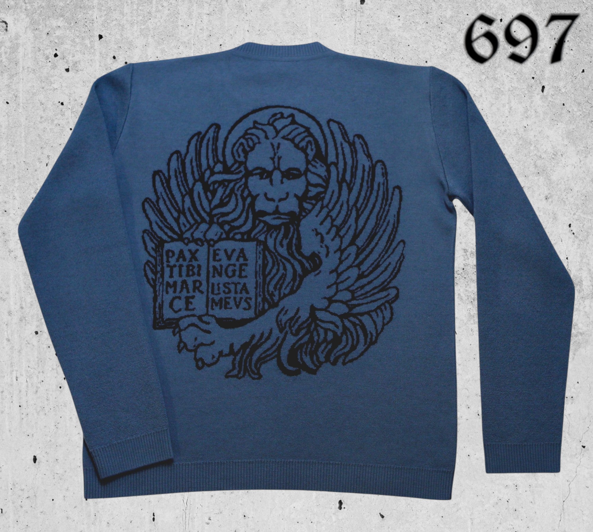 Maglione Scollo V in Lana con Leone in Moeca