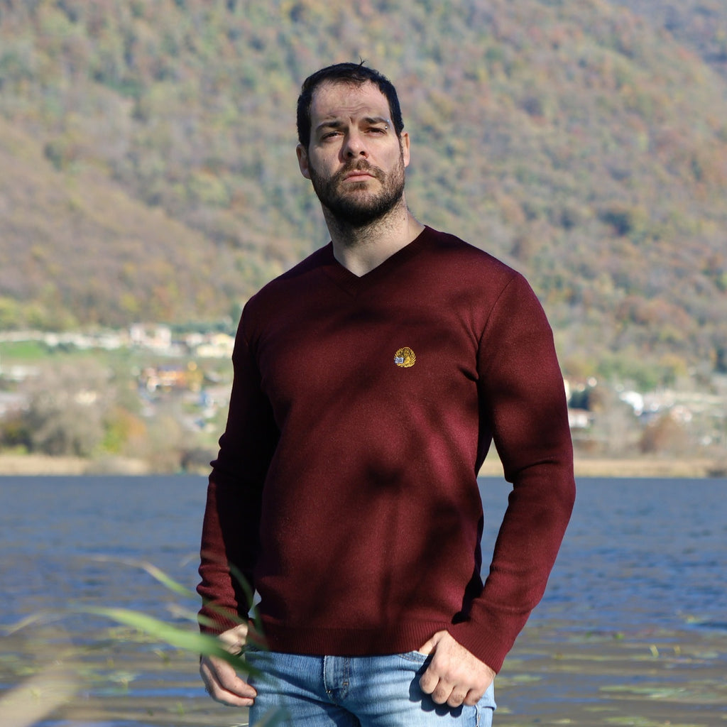 Maglione Scollo a V in Lana