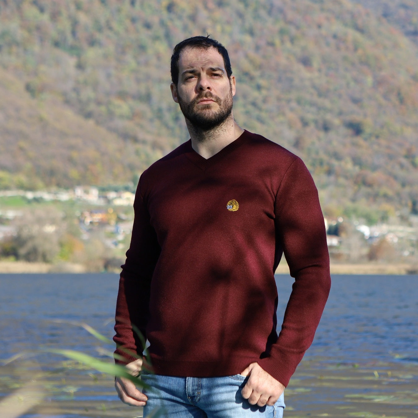 Maglione Scollo a V in Lana