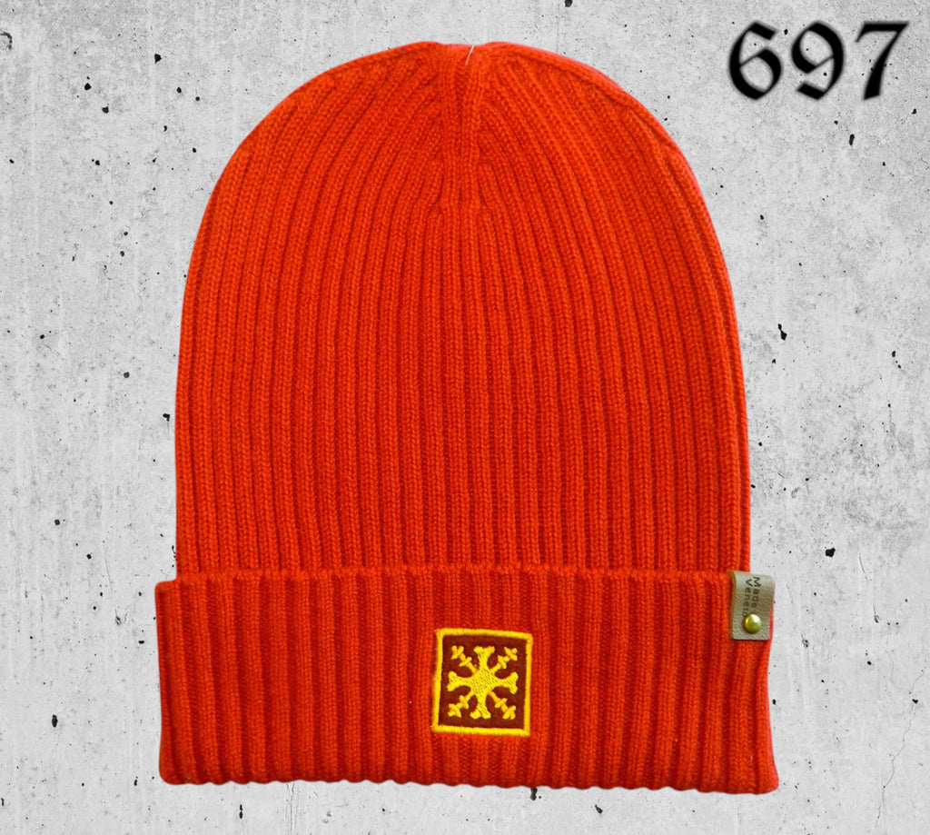 Berretto in Puro Cashmere a Coste Regolare